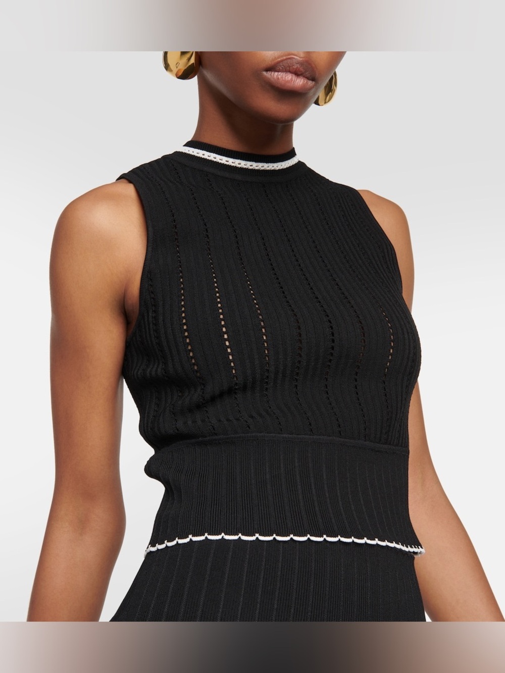 Victoria Beckham black Sleeveless crochet top— women’s XS